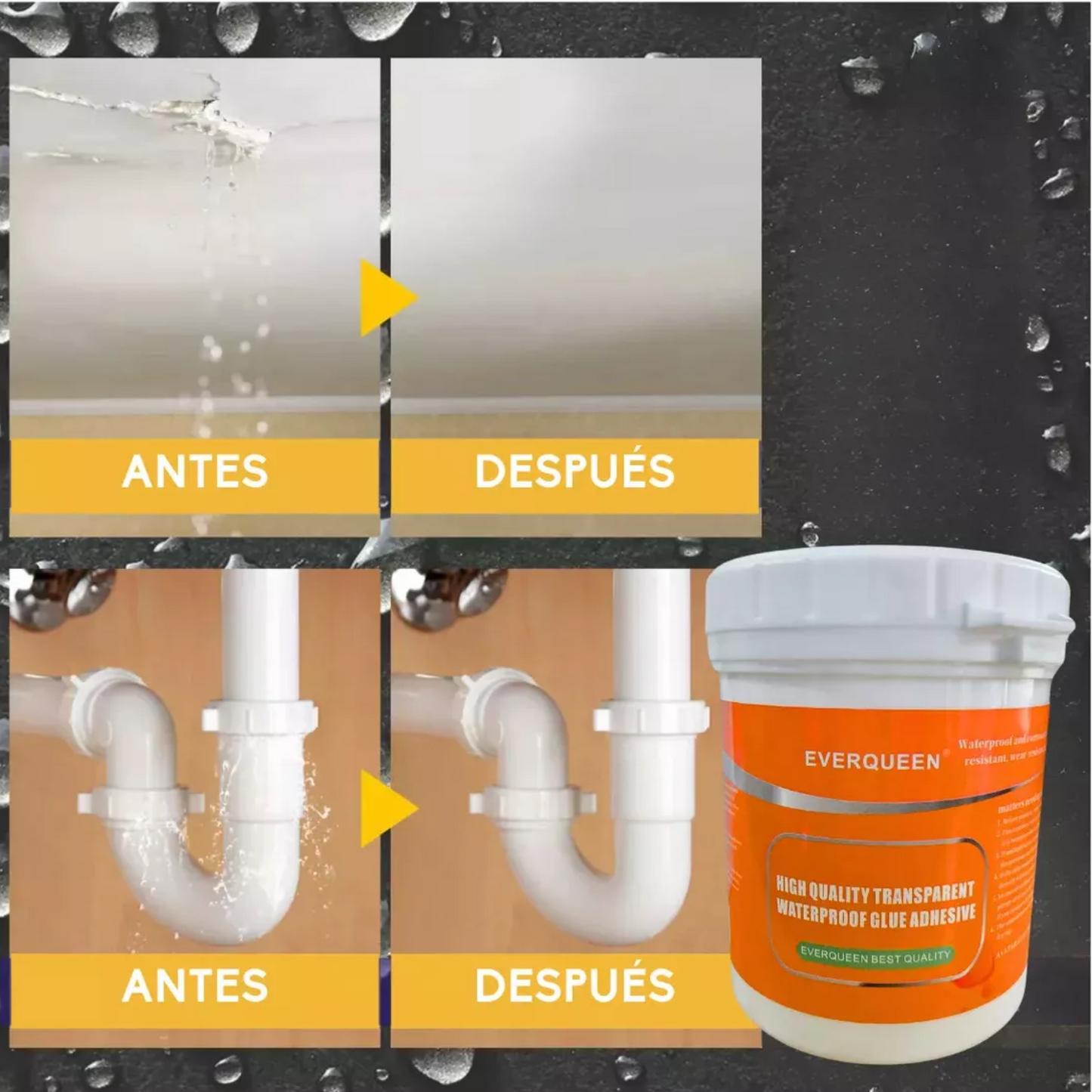 ADHESIVO SELLADOR TRANSPARENTE IMPERMEABLE 1KG